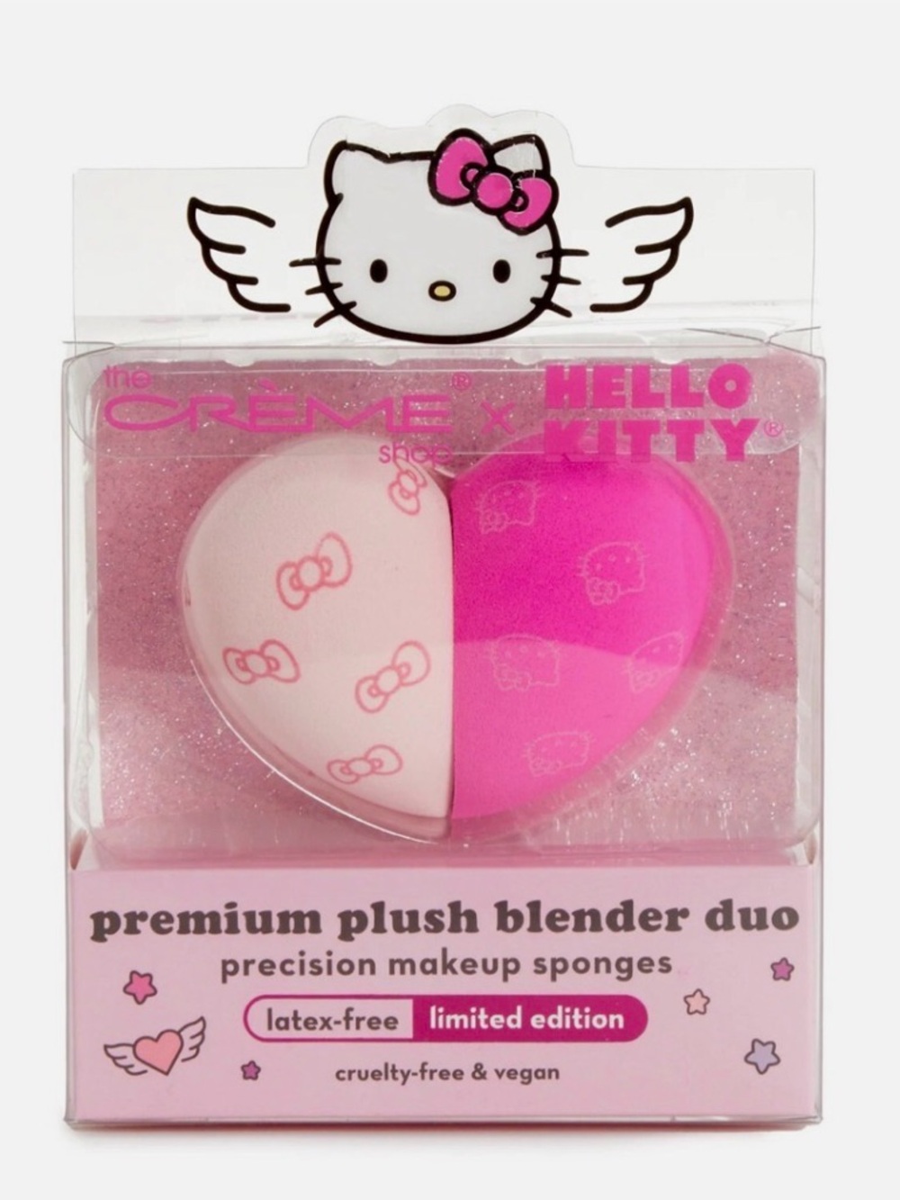 Hello Kitty x The Crème Shop Heart Makeup Sponge Duo - Hot Pink & Light Pink